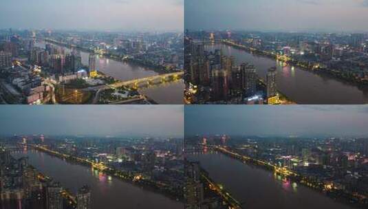 衡阳湘江夜景延时4k素材高清在线视频素材下载