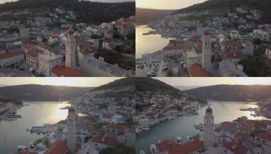 克罗地亚的地中海村庄高清在线视频素材下载