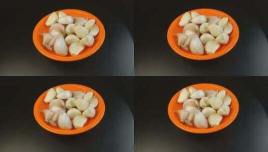 4K食物作料新鲜大蒜大蒜调味品高清在线视频素材下载