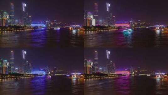 珠江建筑在水中倒影延时高清在线视频素材下载