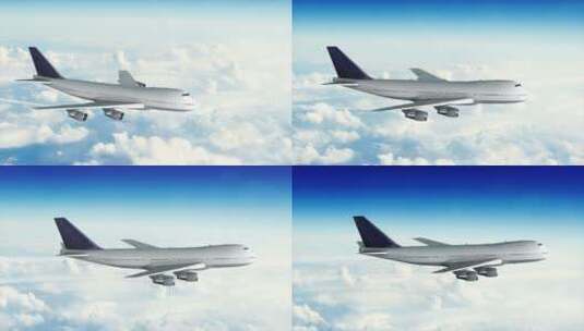 在云层中飞行的客机高清在线视频素材下载