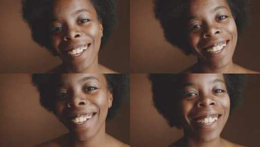 美丽的非洲女人在微笑高清在线视频素材下载