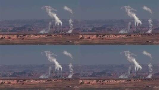 沙漠中的工厂在排放污染高清在线视频素材下载