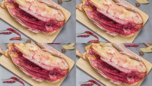 新鲜宰杀的鸭子生鲜肉品4k视频高清在线视频素材下载