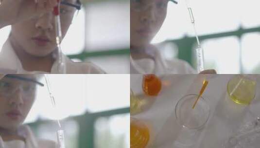 唯美小孩学生做实验上化学课化学实验兴趣班高清在线视频素材下载