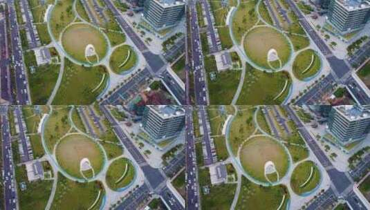 广东省广州市南沙区蕉门城市风光航拍高清在线视频素材下载