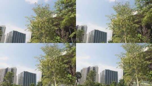 蓝天下的广州南沙风光高清在线视频素材下载