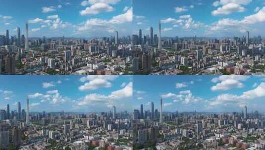 广州塔珠江新城与琶洲CBD航拍高清在线视频素材下载