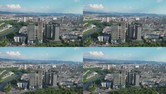 航拍江西萍乡城市天际线萍乡大景高清在线视频素材下载