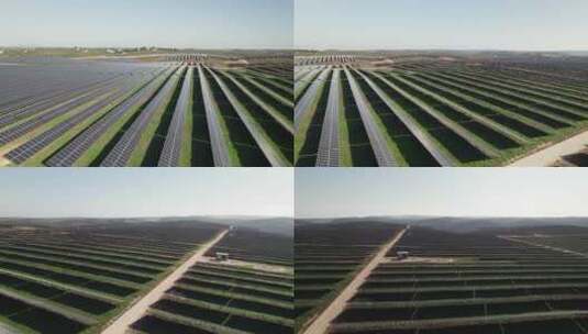 农场上的太阳能电池板产能源高清在线视频素材下载