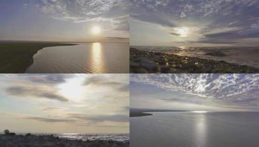 青海湖 夕阳风光高清在线视频素材下载