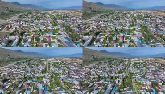 【正版4K素材】航拍新疆那拉提镇1高清在线视频素材下载