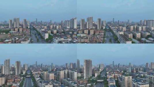 南昌市东湖区航拍南京西路鸟瞰城市建筑风光高清在线视频素材下载