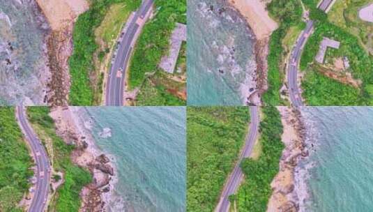 海南万宁石梅湾最美海岸线旅游公路高清在线视频素材下载