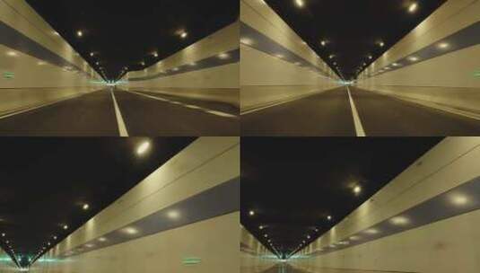 夜晚隧道驾驶跟车拍摄高清在线视频素材下载
