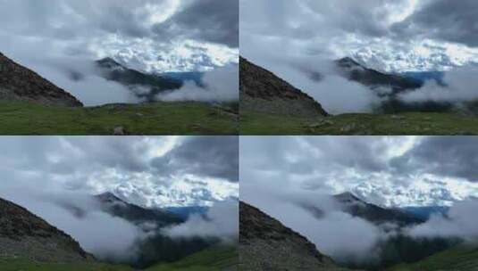 航拍四川阿坝松潘岷山山脉高山草甸云海风光高清在线视频素材下载