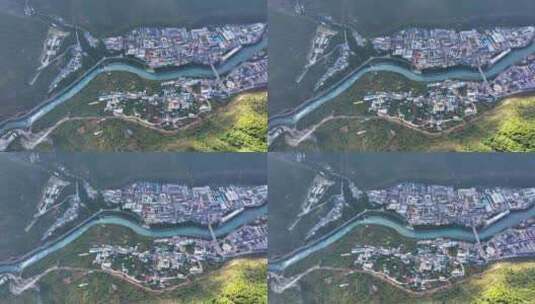 西藏察隅县秋天桑曲河清水河大峡谷高清在线视频素材下载