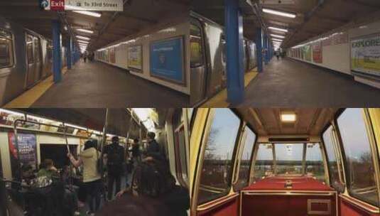 纽约市中心街头地铁乘客车站交通站台高清在线视频素材下载