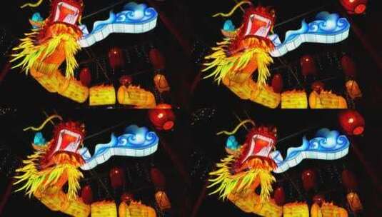中国秦淮灯会，南京老门东的龙年龙灯笼高清在线视频素材下载
