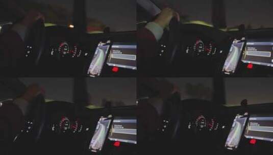 夜间开车视频 手机导航高清在线视频素材下载