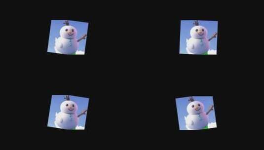 雪人动画【带通道+无限循环】高清在线视频素材下载