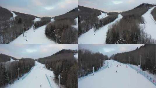 冬季 滑雪场 航拍-7高清在线视频素材下载