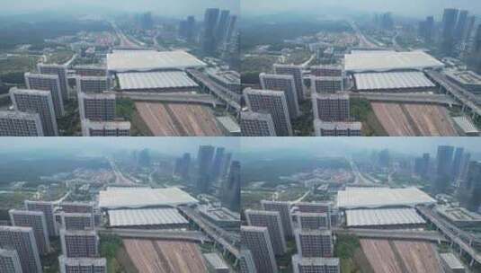 深圳北站及周边建筑交通高清在线视频素材下载