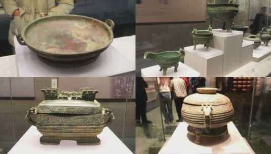 孔子博物馆 青铜器  古文物 历史文物高清在线视频素材下载