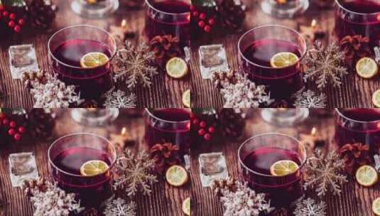 圣诞节的热红葡萄酒高清在线视频素材下载