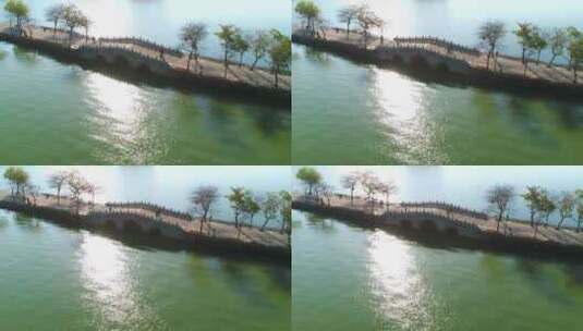 惠州西湖陈公堤航拍大景3高清在线视频素材下载
