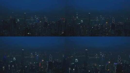 航拍真实香港夜晚风光高清在线视频素材下载