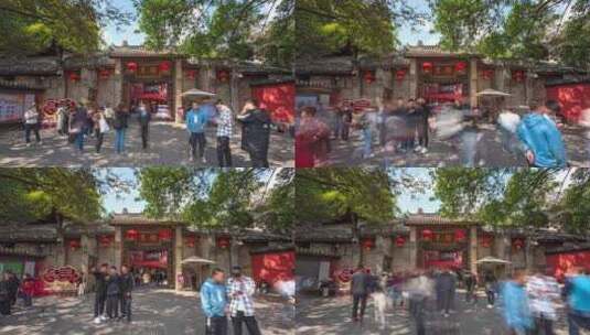 成都锦里步行街商业街景区入口延时摄影高清在线视频素材下载
