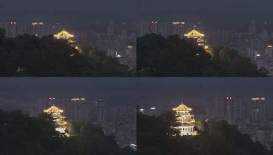 信宜玉都公园夜景航拍高清在线视频素材下载