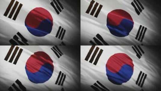 韩国国旗挥舞-4K高清在线视频素材下载