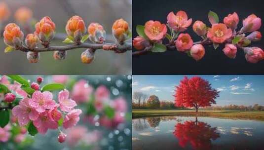 海棠花唯美花开海棠花空镜高清在线视频素材下载