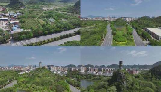 广西桂林临桂区航拍高清在线视频素材下载