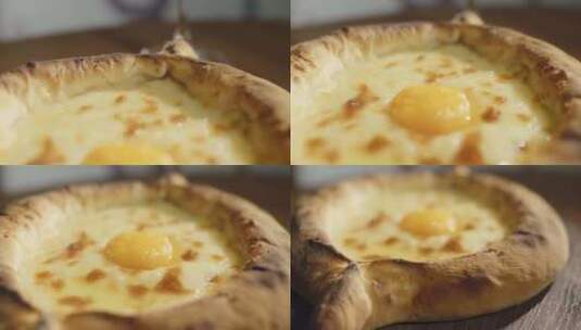 传统格鲁吉亚美食Khachapuri A高清在线视频素材下载