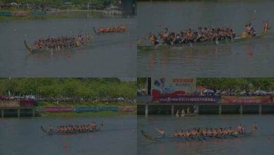 龙舟比赛队伍龙舟端午节高清在线视频素材下载