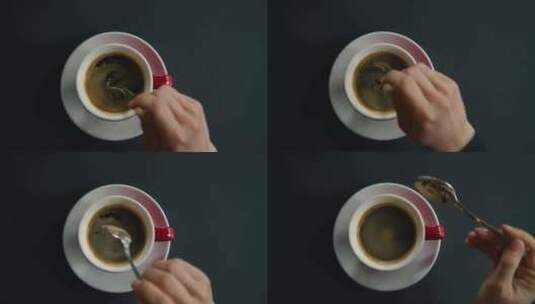 咖啡，马克杯，杯子，顶级镜头高清在线视频素材下载