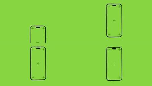 带有绿屏和跟踪标记的智能手机3d渲染高清在线视频素材下载