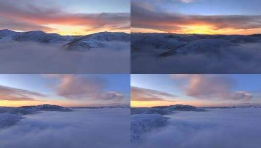 云海 雪山 日出 云雾 山峰 自然风光高清在线视频素材下载