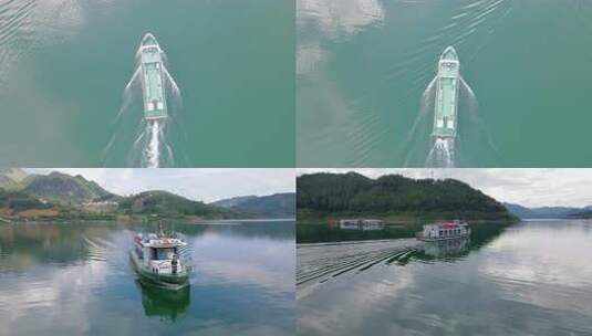 执法船海警船只航拍行驶在水面上的船只高清在线视频素材下载