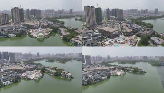 合集湖北黄冈黄州东坡外滩航拍高清在线视频素材下载