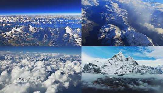 【合集】航拍壮美雪山喜马拉雅山珠穆朗玛峰高清在线视频素材下载