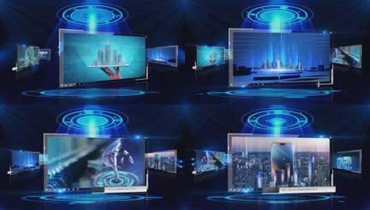  全系多屏高科技宣传视频ae模板高清AE视频素材下载