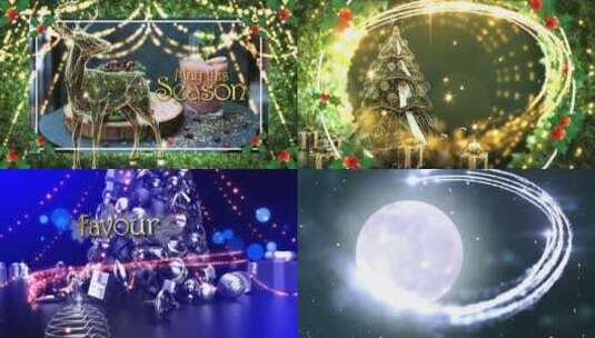 梦幻圣诞礼物素材包少儿节目开场AE模板高清AE视频素材下载