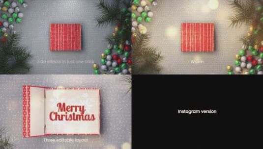 唯美光晕圣诞礼物盒变色节目展示AE模板高清AE视频素材下载