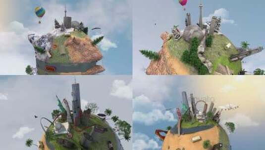 3D美洲星球动画LOGO展示AE模板高清AE视频素材下载