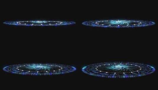 HUD圆环粒子阵列科技特效4K AE工程高清AE视频素材下载