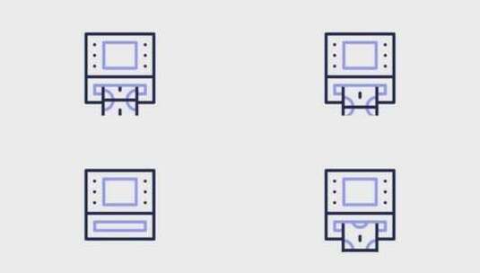 自动取款机动画图标与Alpha高清在线视频素材下载